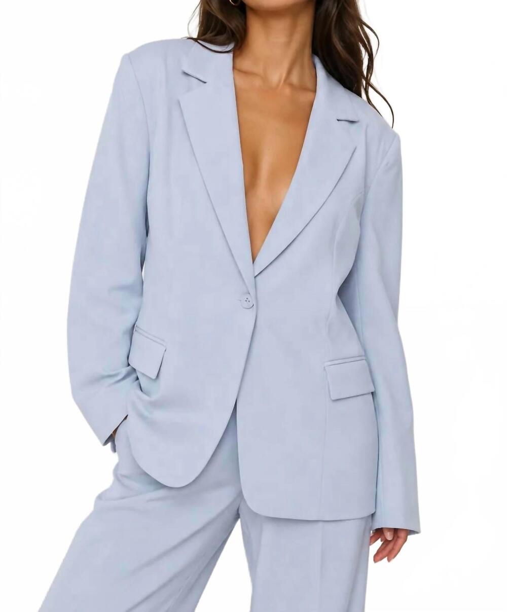 NEW PRETTY GARBAGE oversized muse blazer in baby blue